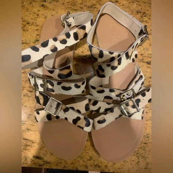 ASOS CALF HAIR ANKLE WRAP SANDALS - Picture 1 of 8